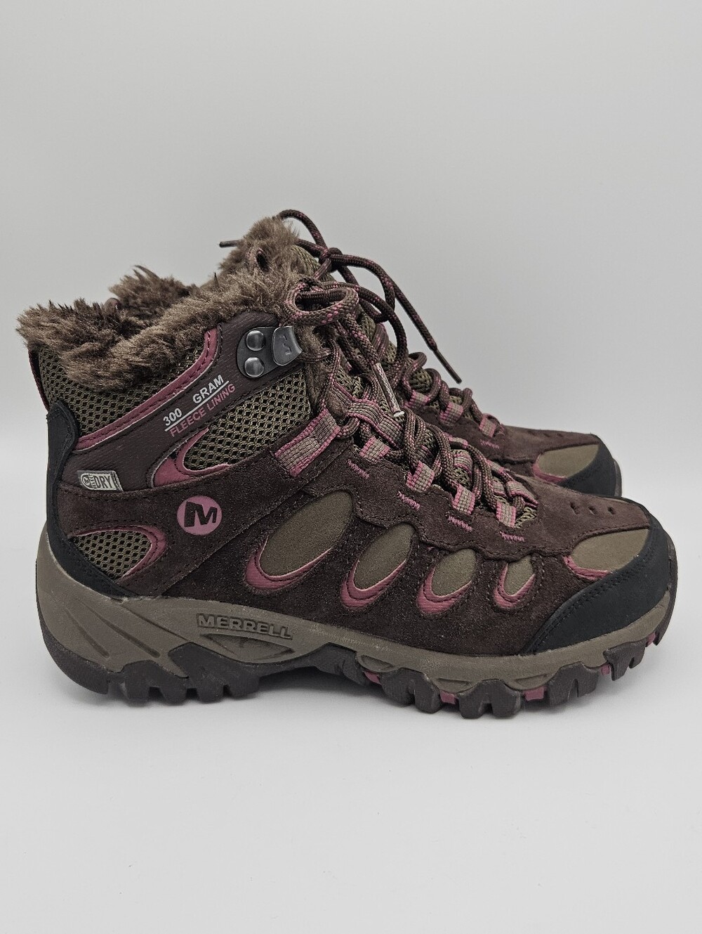 Merrell Ridgepass Thermo mid fleece lined ankle boots espresso blushing US 5